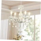 Farmhouse Crystal Chandelier for Dining Room Lighting Fixtures 4 Ceiling Light