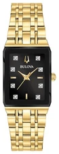 Bulova Women's Quadra Quartz Gold Stainless Steel Watch 20MM 97P135