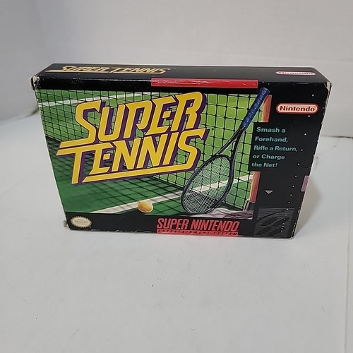 SUPER TENNIS (Super Nintendo SNES 1991) -- Original Box ONLY & Inserts, Poster - Picture 2 of 5