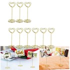  BESTOMZ 12PCS Golden Heart Shape Photo Holder Stands Table Number Holders Paper