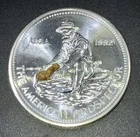 1982 Engelhard 1oz Silver American Prospector With GOLD NUGGETS BIG E On Reverse
