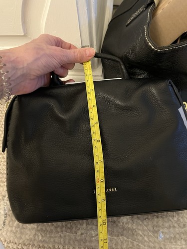 ted baker black leather medium cross body bag pebbled leather - Picture 7 of 8