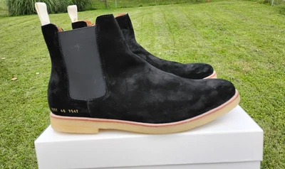 New Common Projects Chelsea Boots 46EU 13/13.5US Black Suede w COA Mens $469 - Image 1 of 4
