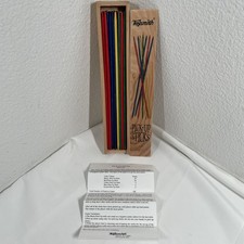 Toysmith Wooden Pick-Up Sticks Classic Game Wooden Storage Box