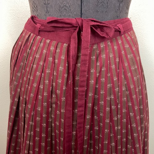 Vintage Wiki Trachten deutscher Rock weinrot Baumwolle Streifen Blumen Oktoberfest Dirndl XS - Bild 8 von 14