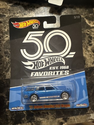 2018 HOT WHEELS 50TH ANNIVERSARY FAVORITES '71 DATSUN BLUEBIRD 510 WAGON BLUE