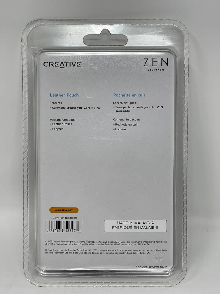 Creative Zen Vision M MP3 Player Leather Pouch Sleeve Case & Lanyard 30GB 60 GB. - Image 2 of 4