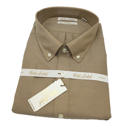 Camisa de vestir Gold Label Roundtree & Yorke lisa sin planchar, bronceada, 2XB - Imagen 3 de 3