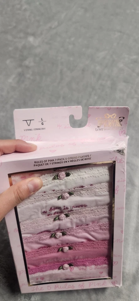 PINK x LoveShackFancy Large Rules of Pink Days of the Week 7-Pack Cheeky Panties - Image 3 of 3