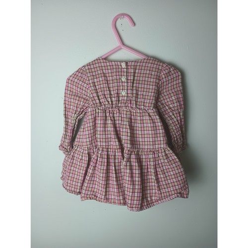 Baby Gap rosa kariert Kleinkind Kleid Langarm Baumwolle Größe 6-12 Monate - Bild 4 von 4