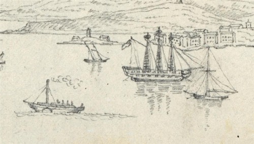 Cork Harbour Spike Island - Ireland c1823 - Pencil Drawing - Early 19th Century - Picture 8 of 12