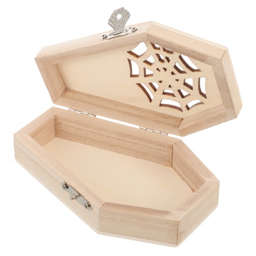 Wooden Coffin Candy Box Treat Boxes for Halloween Small Container - Picture 2 of 12