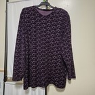 Velvet Floral Purple Long Sleeve Top By Maggie Size 22 Excellent Condition