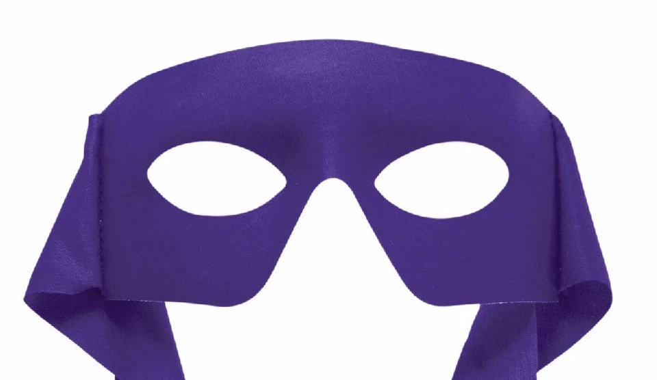 Purple Masked Man Super Hero Bandit Eye Mask Adult Costume Accessory One Size - Image 3 of 4