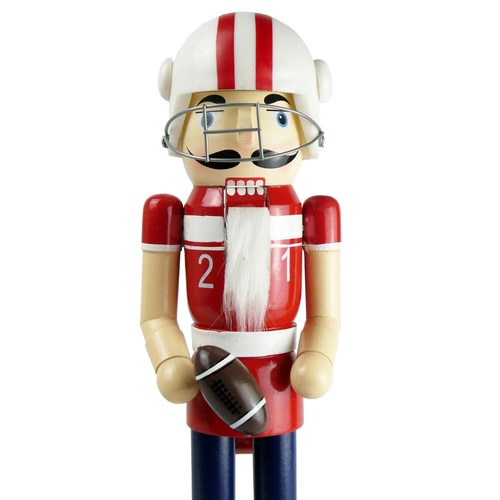 15" Football Player Wooden Nutcracker Christmas Decoration Collectors or Gifting - Picture 2 of 2