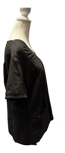 Grey’s Anatomy 4 Pocket Vneck Love Zipper Top Scrub Black Size XL - Picture 4 of 7