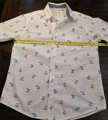 Free Planet Men's Short Sleeve Shirt Size L Palm Tree/Fireworks-Pocket  - Picture 9 of 9