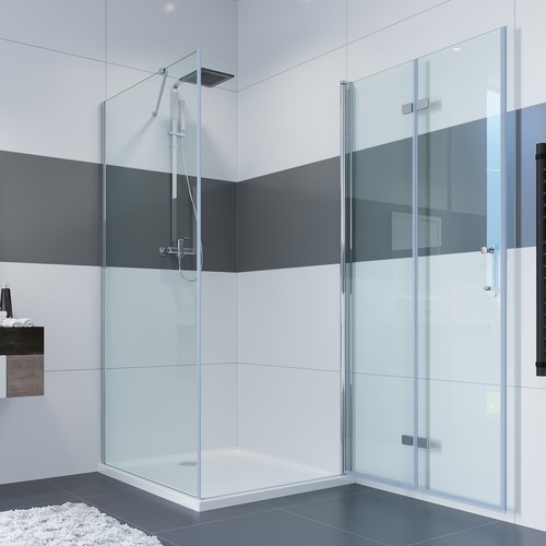 IMPTS Duschkabine Eckeinstieg 90x90/80x80 Eckdusche Falttür Duschtür NANO Dusche - Bild 4 von 19