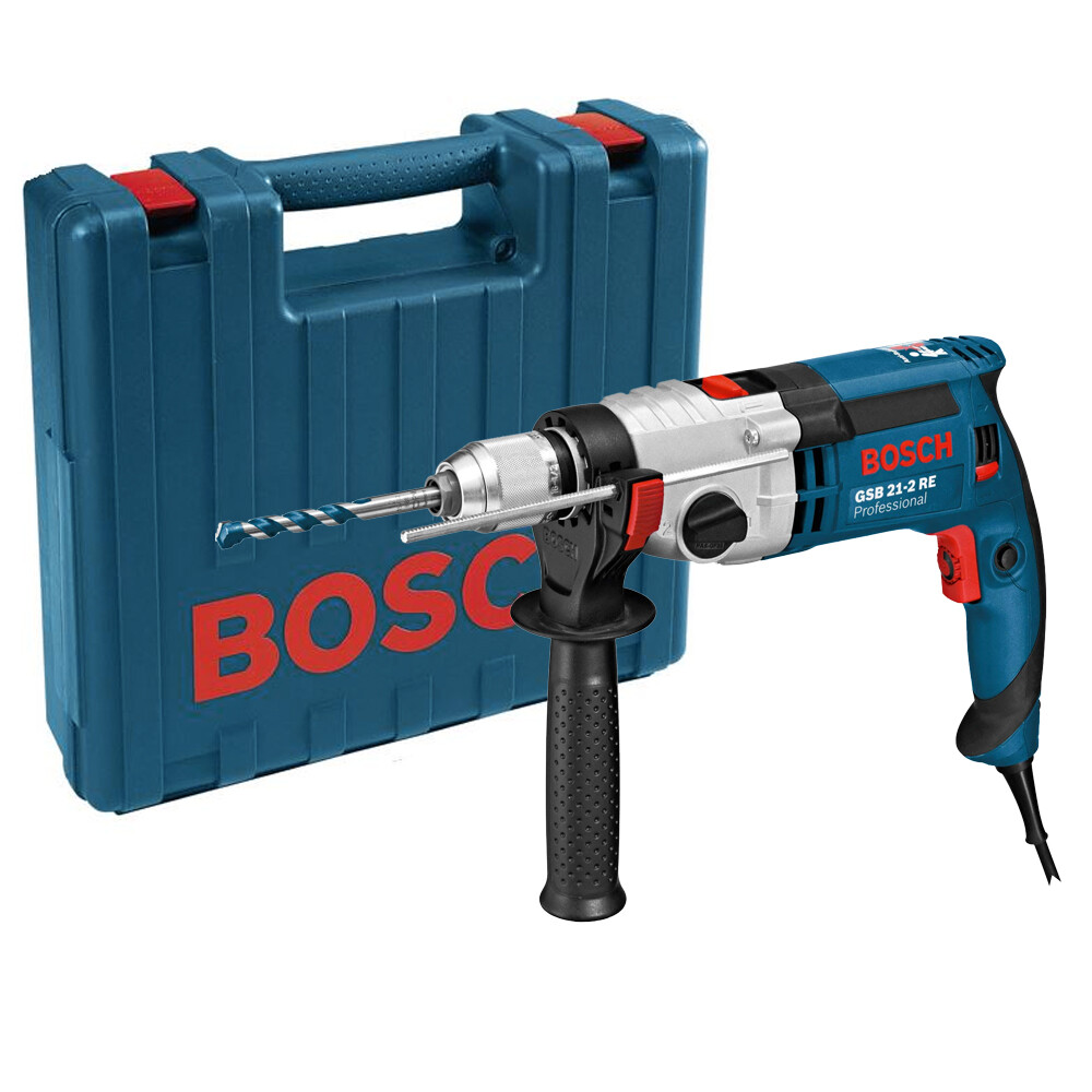 Bosch GSB 21-2 RE 240V 1100W Impact Drill with Accessory & Case 060119C570 Bosch GSB 21-2 RE 240V 1100W Impact Drill with Accessory & Case 060119C570