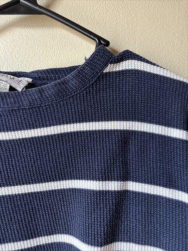 Sweater Exchange Vintage Striped Crop Top Sweater 100% Cotton Made In USA Large - Picture 4 of 11