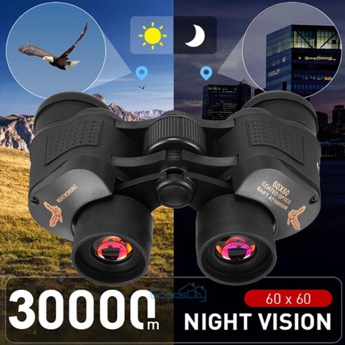 NEW German Military Army 60x60 Binoculars Prism HD Day Night Hunting+Bag - Picture 2 of 12
