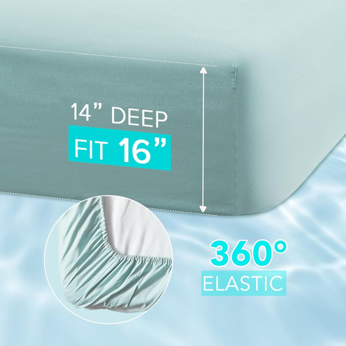 Coolmax Moisture Wicking Fitted Sheet ONLY Super Soft, Fade Resistant, All Elast - Picture 4 of 12