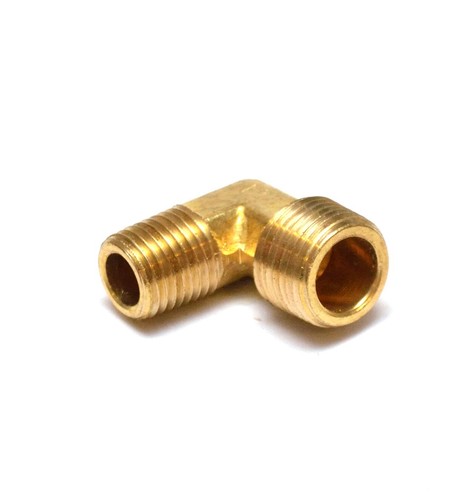 3/8 to 1/4" Male NPT Reducer Elbow Brass Vacuum, Fuel, Air, Water, FASPARTS - Picture 5 of 6