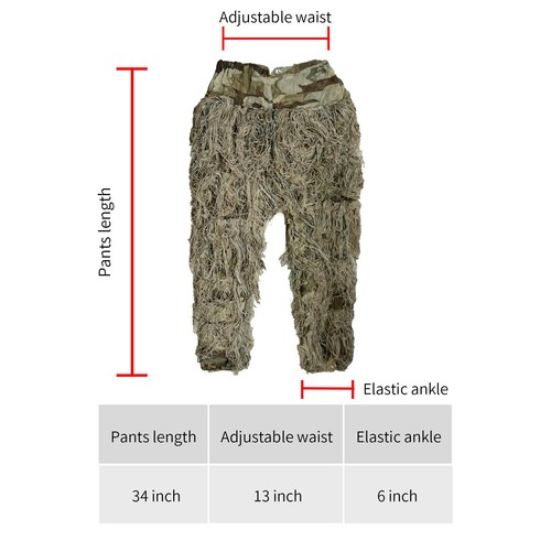 Feld 3D Ghillie Suit woodland Tarnanzug Camo Camouflage Kleidung Jagd Free Size - Bild 13 von 18