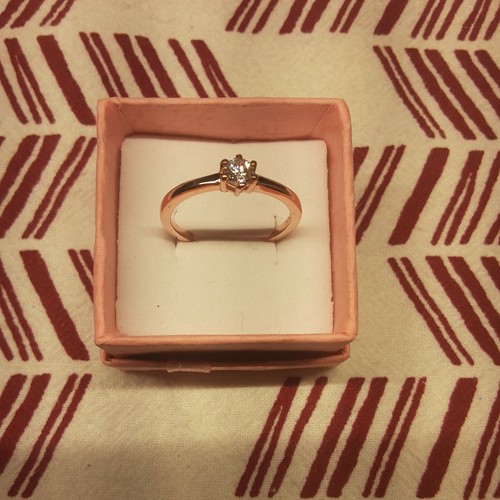 Size 8 VermeilRoseGold Over Sterling Ring Made With Zirconia From Swarovski(422) - Picture 8 of 11