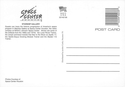 #H3456 HOUSTON, TX. POSTCARD, NASA SPACE CENTER - Picture 2 of 2