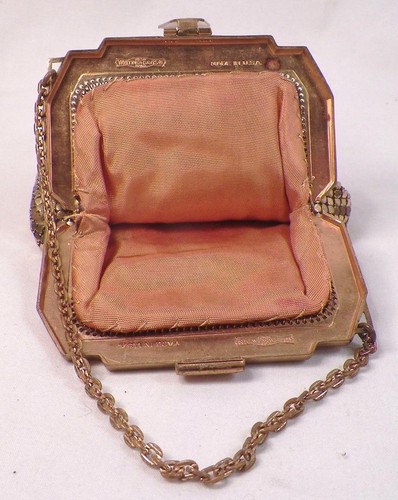 Whiting Davis Netz Geldbörse Gold Abendtasche Riegel Verschluss Vintage klein schön #3 - Bild 6 von 7