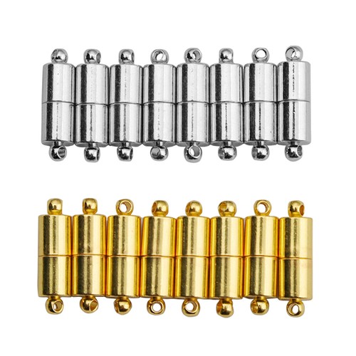 10Set Silver/Gold Tone Copper Barrel Magnetic Clasp fit Bracelet Necklace Making - Picture 2 of 7