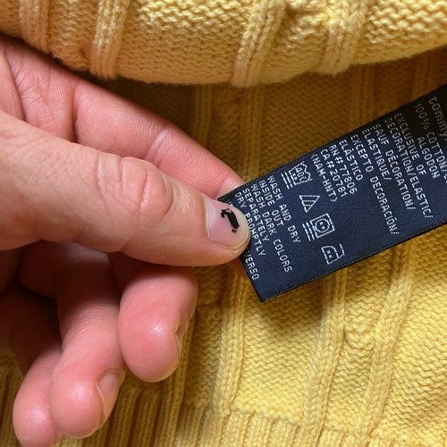Vintage Tommy Hilfiger Sweater XL Yellow Cable Knit Preppy Cosby Grandpa Y2K - Picture 8 of 12