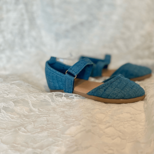 Old Navy Chambray Ballet Flats con denim navy - Foto 1 di 9