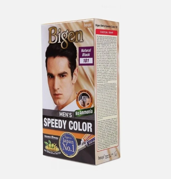 Bigen Hombre Speedy Color Natural Negro 101, Sin Fundas de Amoníaco Gris en 10 min Foto 2 de 4