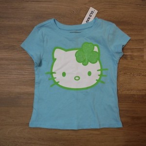 Girls-Old-navy-Hello-Kitty-Sky-blue-St-Patrick-039-s-shirt-size-12-18-months-new