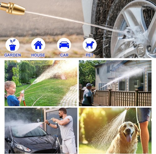 Garden Hose Nozzle High Pressure Metal Heavy Duty Water Hose Nozzle Sprayer Head - Picture 7 of 7