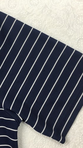 Men's NFL Team Apparel S/S Knit Polo Shirt XL X-Large Blue White Striped - Picture 4 of 7