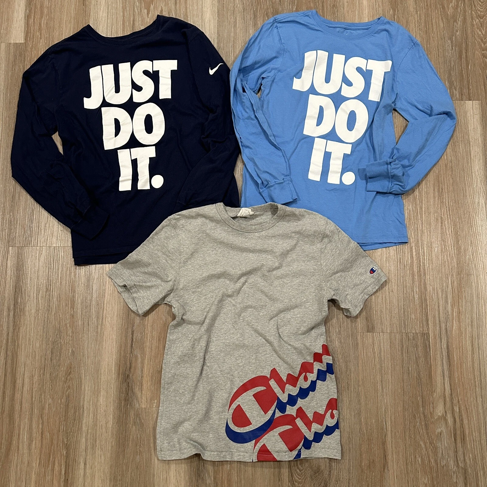 Lot Of Boys Athletic Shirts Nike Long Sleeve Champion Short Sleeve S/M/L