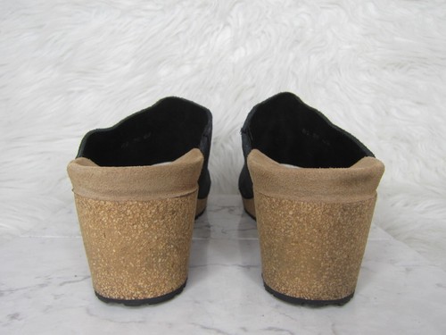 Birkenstock Papillio Namica Metallic Antique Black Wedge Heel Sandals Size 10 - Picture 6 of 10