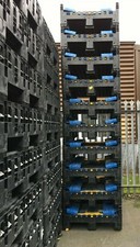 5 x SHALLOW MAGNUM CLASSIC K595 - PLASTIC STORAGE FOLDING PALLET BOX FLC GRADE B