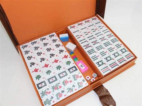 高級壓克力麻將 Chinese Numbered X-Large Blue Tiles Mahjong set / Board Game US Seller - Picture 4 of 9