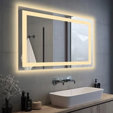 28''/32''/36'' Anti-fog LED Mirror Bathroom,Rectangle Smart Memory Vanity Mirror