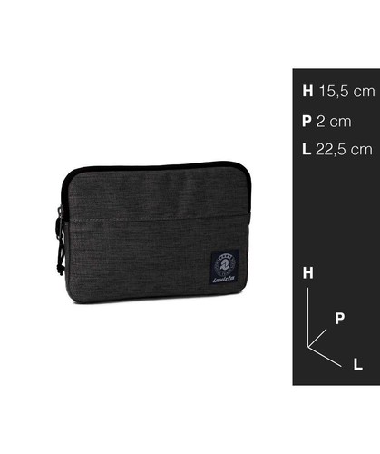 Tablet sleeve SMALL Office INVICTA tinta unita NERO tasca zip CUSTODIA busta IPA - Picture 2 of 3