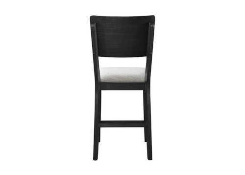 7pc Black Counter Height Dining Round Table Chair Set Gray Upholstery Furniture - Picture 4 of 9