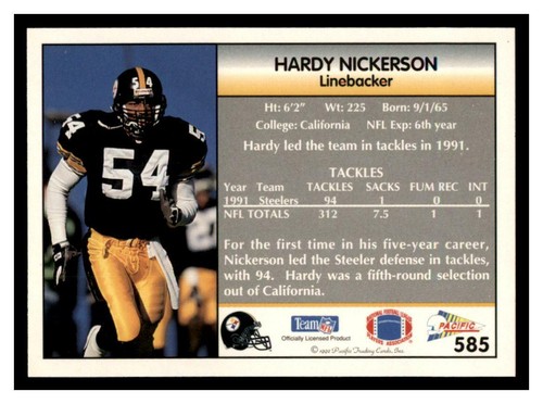 1992 Pacific NFL Football Pick Your Card With Stars &Rookies (501-660) - Picture 171 of 321