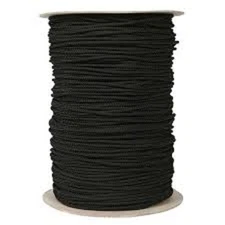 Drawstring cord 1/4" 100% polyester Round Braided  White or Black 144 or 10 yard
