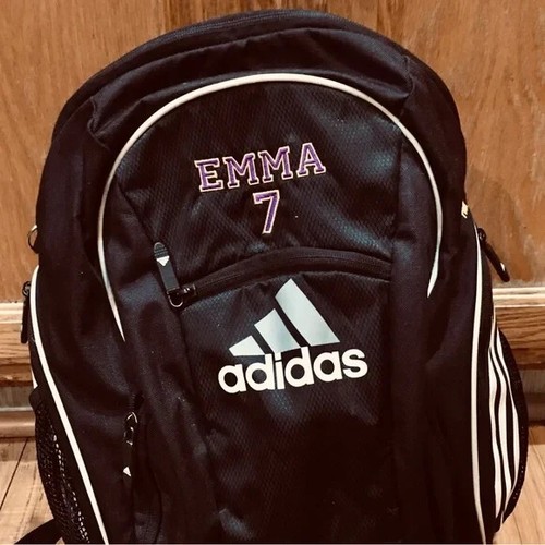 Adidas backpack EMMA name monogram sports  bag large soccer baseball - Picture 1 of 11