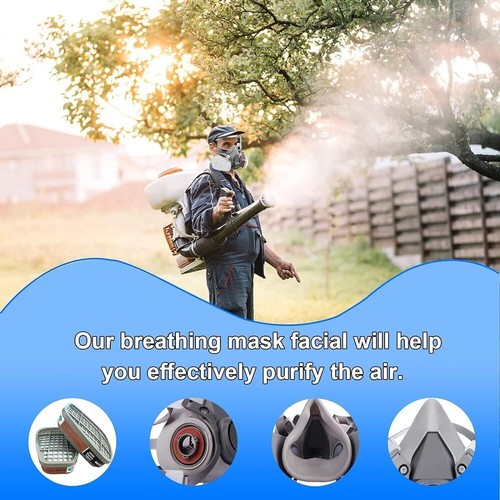 MASCHERA PROTETTIVA OCCHIALI TRASPARENTI VERNICIATURA FILTRO ANTI POLVERE GAS - Foto 5 di 8