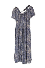 SEZANE Ceres Alcazar Blue Floral OFF SHOULDER DRESS SIZE 38